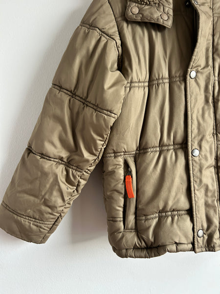 Patagonia Olive and Orange Water Resistant Puffer Jacket • 5-6 years