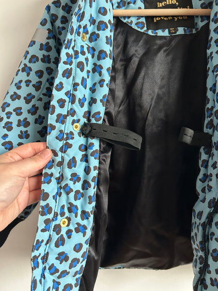 Mini Rodini Blue Leopard Parka Jacket • 4-6 years (104cm)