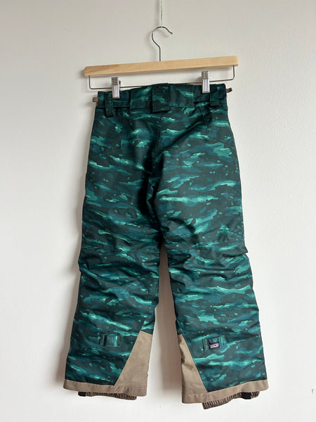 Patagonia Dark Green Powder Town Patterned Snowpants • 5-6 years (xs)