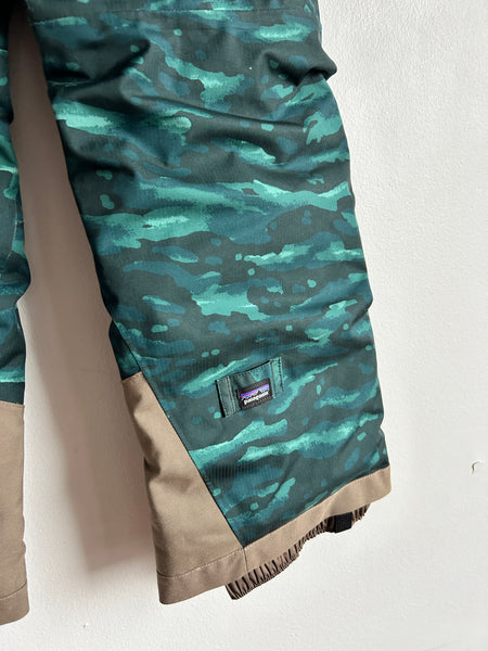 Patagonia Dark Green Powder Town Patterned Snowpants • 5-6 years (xs)