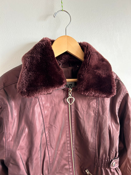 Vintage Kloz for Kids Oilslick Purple Jacket with Furry Hood • 6-7 years