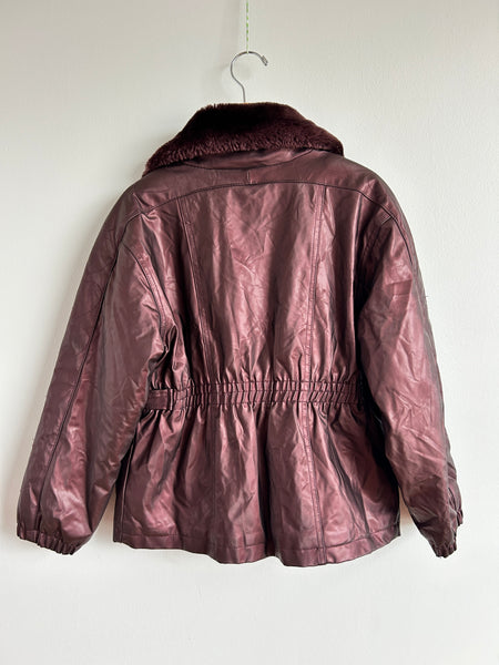 Vintage Kloz for Kids Oilslick Purple Jacket with Furry Hood • 6-7 years