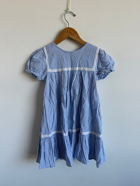 Old Navy Blue Stripe Lace Accent Dress • 5 years