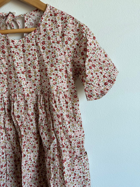 Nest and Nurture Red Floral Dress • 5-6 years