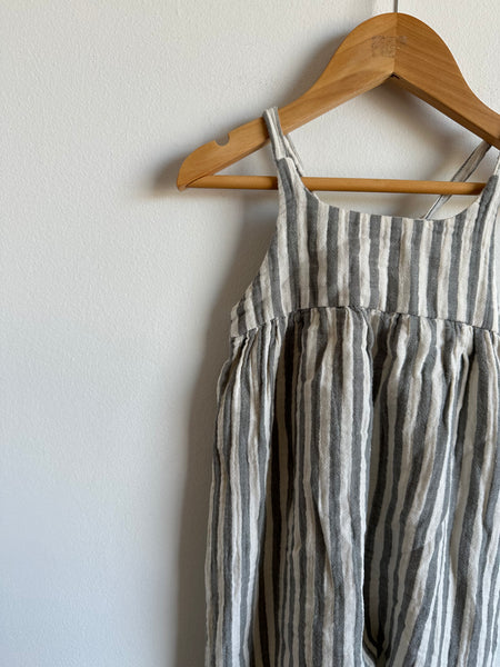 Rylee and Cru Grey Stripe Tank Romper • 18-24 months