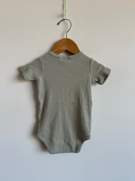 Mebie Baby Teal Ribbed Onesie • 12-18 months