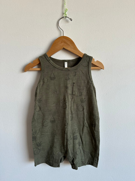 Rylee and Cru Green Plant Tank Romper • 6-12 months