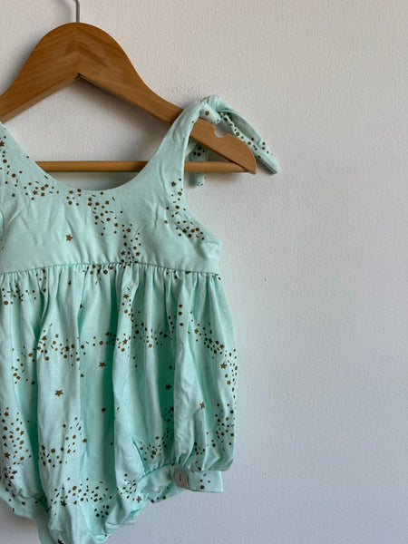 Mi Jo Teal Star Bubble Romper • 12 months