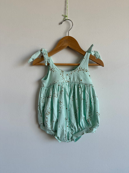 Mi Jo Teal Star Bubble Romper • 12 months