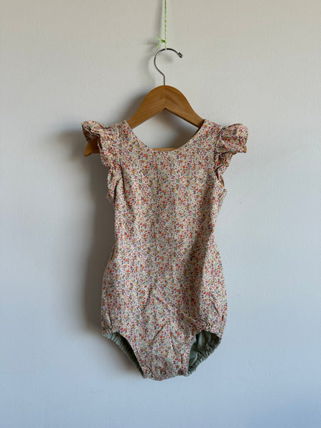 Nest and Nurture Floral Tie Romper • 3 years