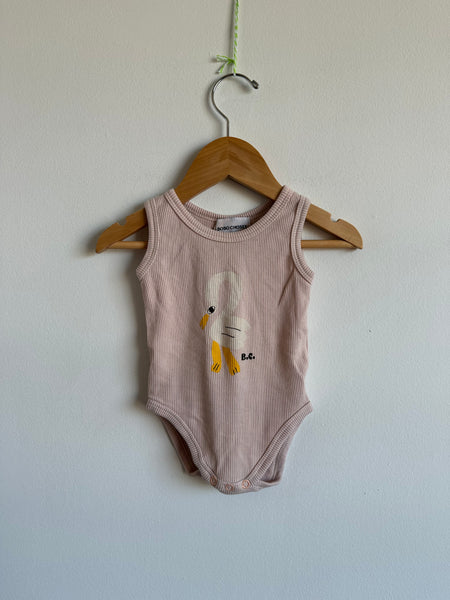Bobo Choses Ribbed Swan Onesie • 3 months