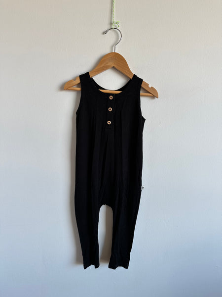 Jax and Lennon Black Tank Romper • 12-18 months