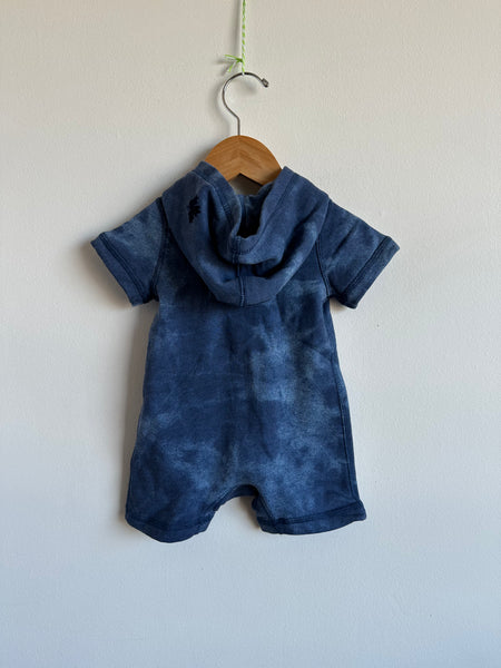Roots Tie Dye Hodded Zip Romper • 0-3 months