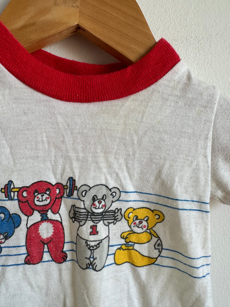 Vintage Work Out Bears T-shirt • 0-3 months