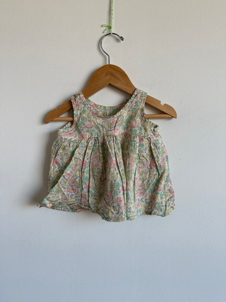 Petits Vilains Pastel Floral Peplum Dress • 6-12 months