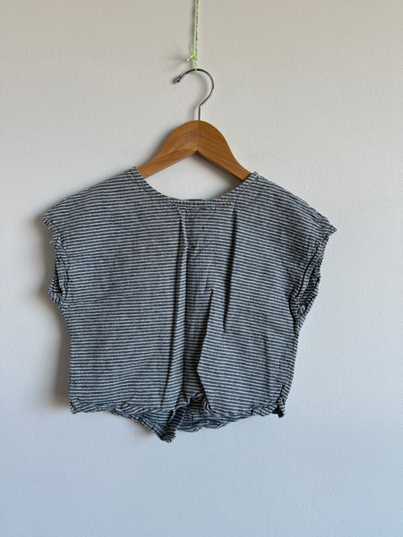 Petits Vilains Navy Stripe Linen T-Shirt Tunic • 6-7 years