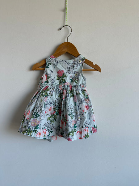 Baby Gap Light Blue Large Floral Dress and Bloomers • 3-6 months