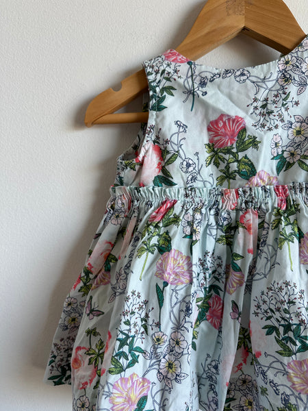 Baby Gap Light Blue Large Floral Dress and Bloomers • 3-6 months