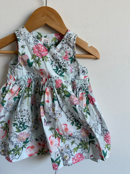 Baby Gap Light Blue Large Floral Dress and Bloomers • 3-6 months