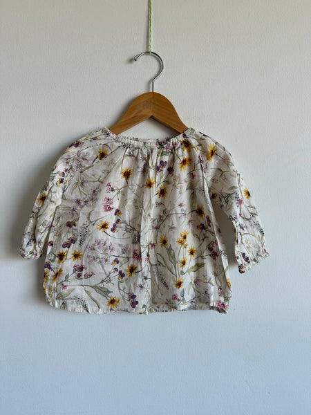 Petits Vilains White Large Floral Tunic • 18-24 months