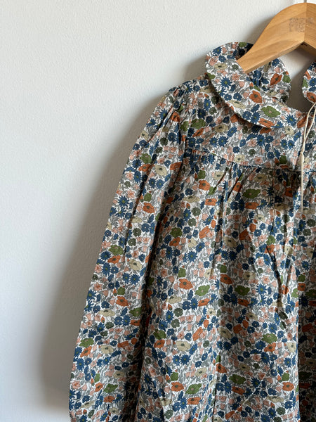 NEW Petits Vilains Autumn Floral Peter Pan Collar Shirt • 6-7 years