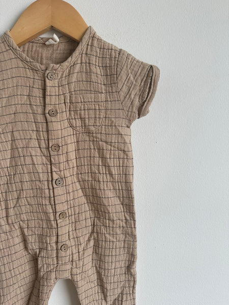 Quincy Mae Lined Short Sleeve Romper • 6-12 months
