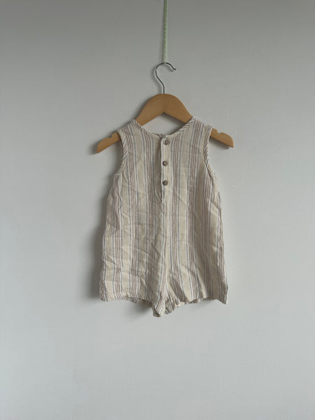 Rylee and Cru Linen Stripe Tank Short Romper • 2-3 years