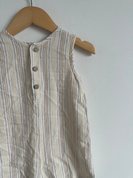 Rylee and Cru Linen Stripe Tank Short Romper • 2-3 years
