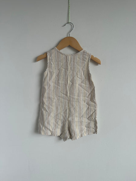 Rylee and Cru Linen Stripe Tank Short Romper • 2-3 years