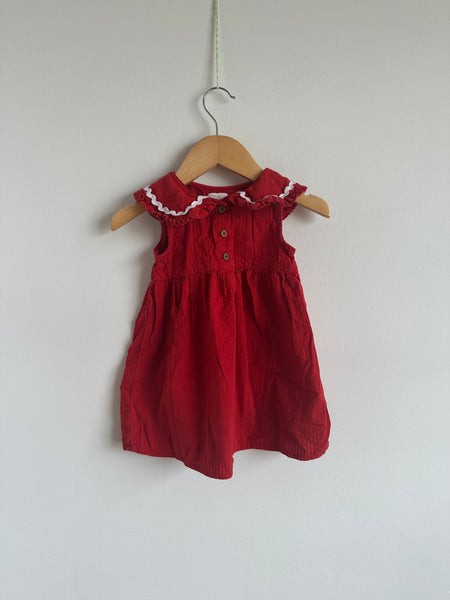 Next Red Collared Tank Dress • 9-12 months