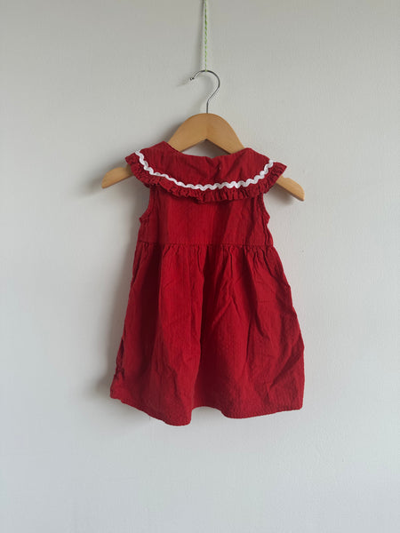Next Red Collared Tank Dress • 9-12 months