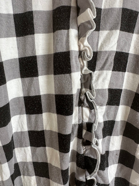 Bambi and Birdie Black and White Gingham Sleeper • 3-6 months