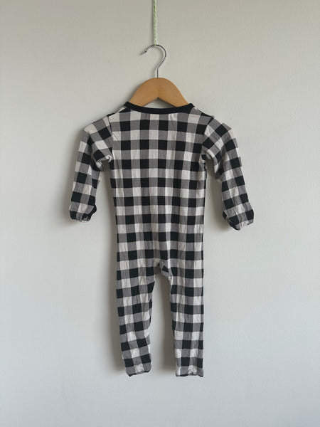 Bambi and Birdie Black and White Gingham Sleeper • 3-6 months