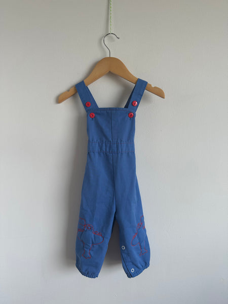 Vintage Sears Blue Airplane Overalls • 6-12 months