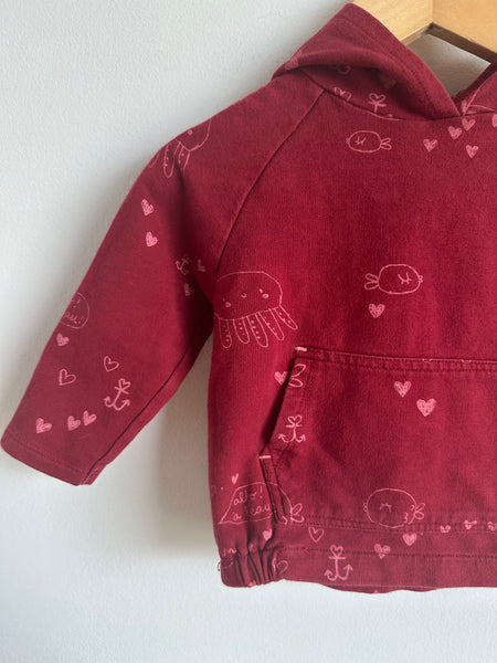 Souris Mini Red Heart Aquatic Hoodie • 9-12 months