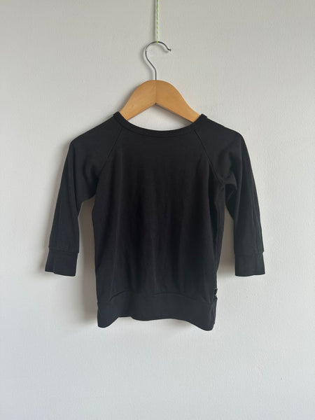 Little and Lively Black Crewneck • 1-2 years