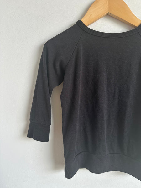 Little and Lively Black Crewneck • 1-2 years
