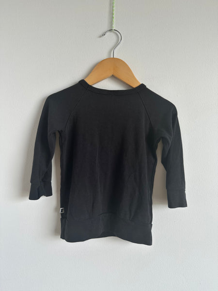 Little and Lively Black Crewneck • 1-2 years