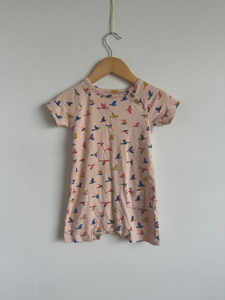 Red Caribou Bird Short Romper • 12-18 months
