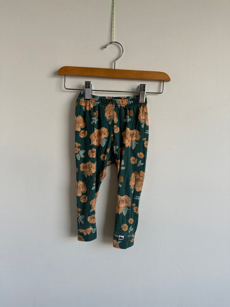 Little and Lively Green Floral Leggings • 9-12 months