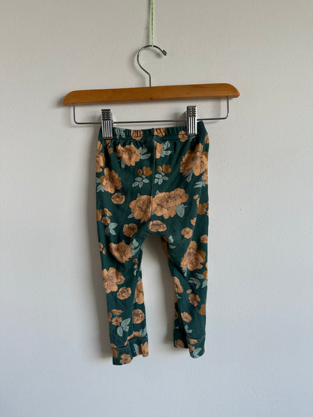 Little and Lively Green Floral Leggings • 9-12 months