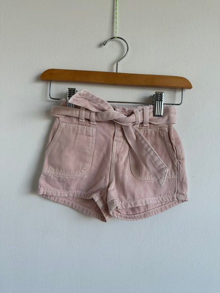 Zara Pink Denim Short With Tie • 12-18 months
