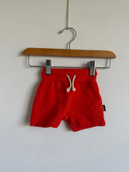 Whitsle and Flute Bright Red Shorts •. 6-12 months