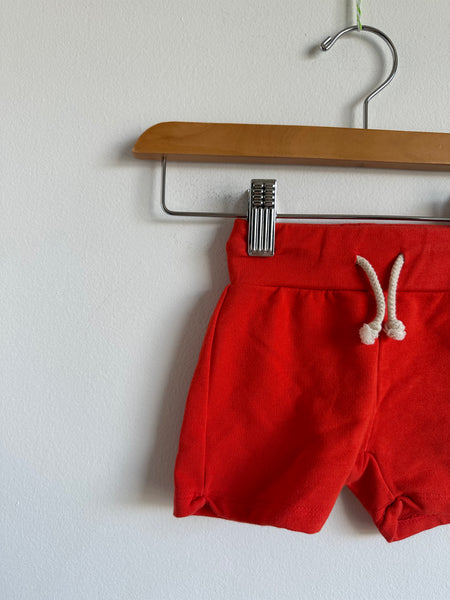 Whitsle and Flute Bright Red Shorts •. 6-12 months