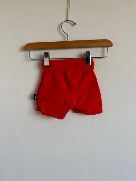 Whitsle and Flute Bright Red Shorts •. 6-12 months