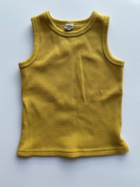 Alice and Ames 2pc Yellow Waffle Tank Set • 5 years