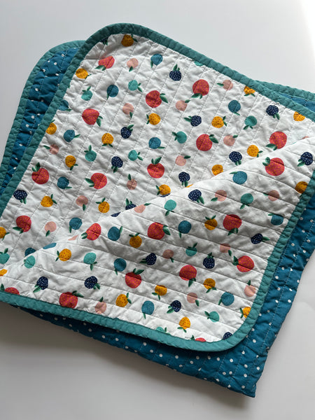 Reversible Fruit and Dots Crib Quilt