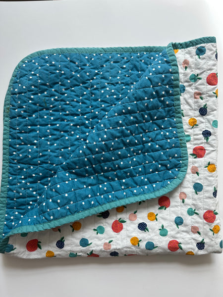 Reversible Fruit and Dots Crib Quilt