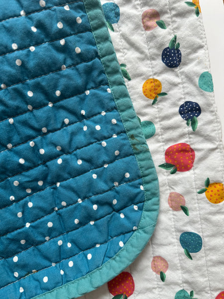 Reversible Fruit and Dots Crib Quilt