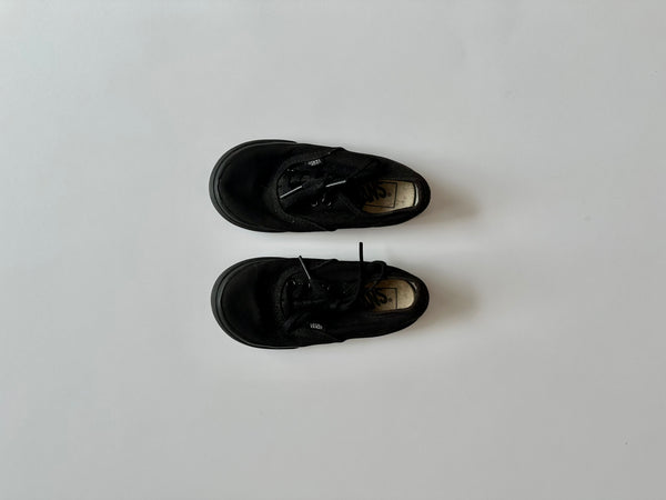 Vans Black Tie Up Shoes • 8 toddler